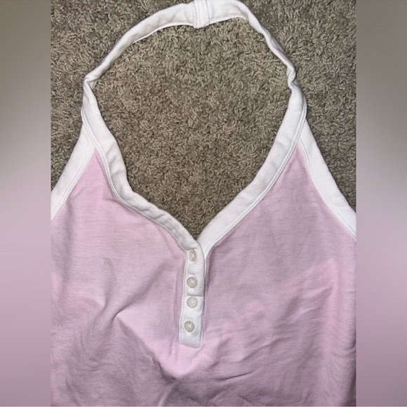 Pink and White Forever 21 Halter Bodysuit - Picture 3 of 4
